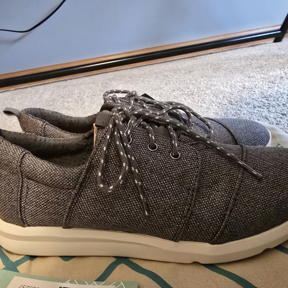 Toms Del Rey Canvas lace-up sneakers, size 8 Dark grey - Picture 5 of 10